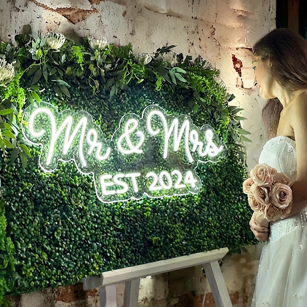 Mr & Mrs EST. 2024 LED Neon Sign