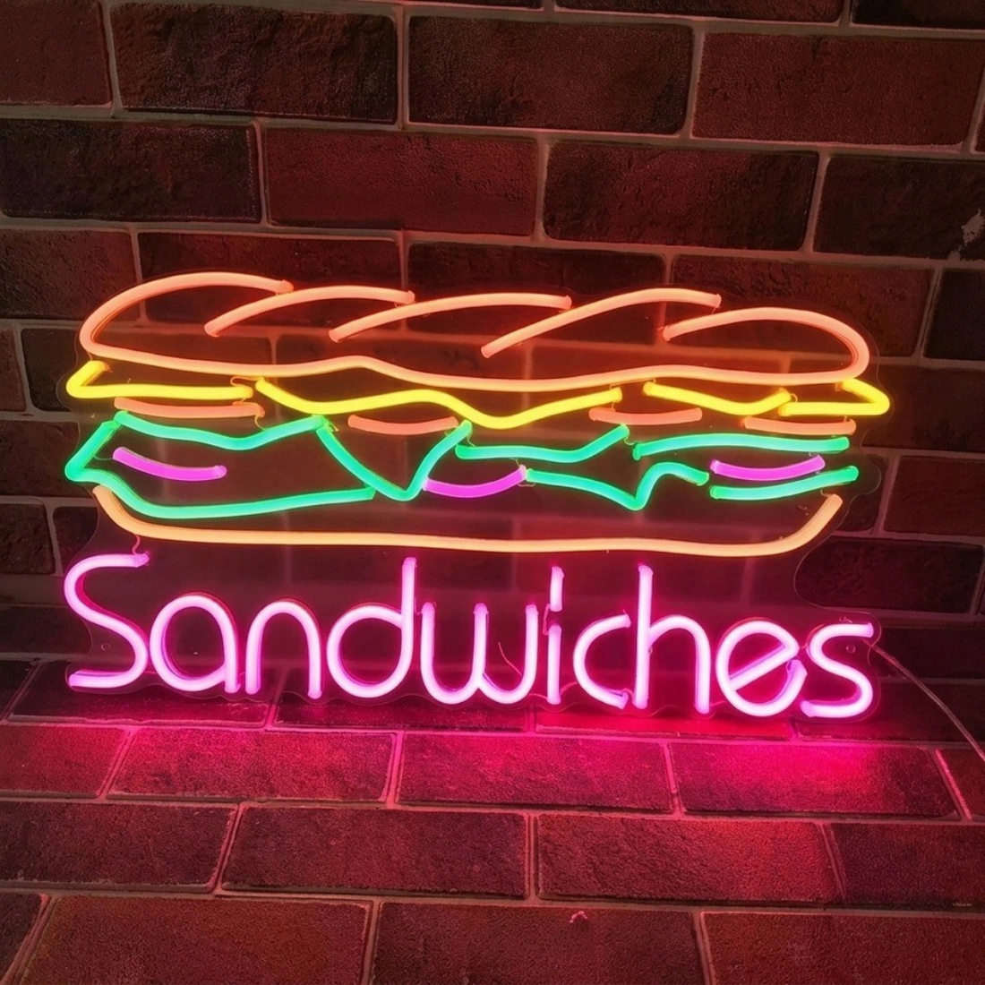 Sandwiches LED Neon Sign | Deli & Café Wall Light