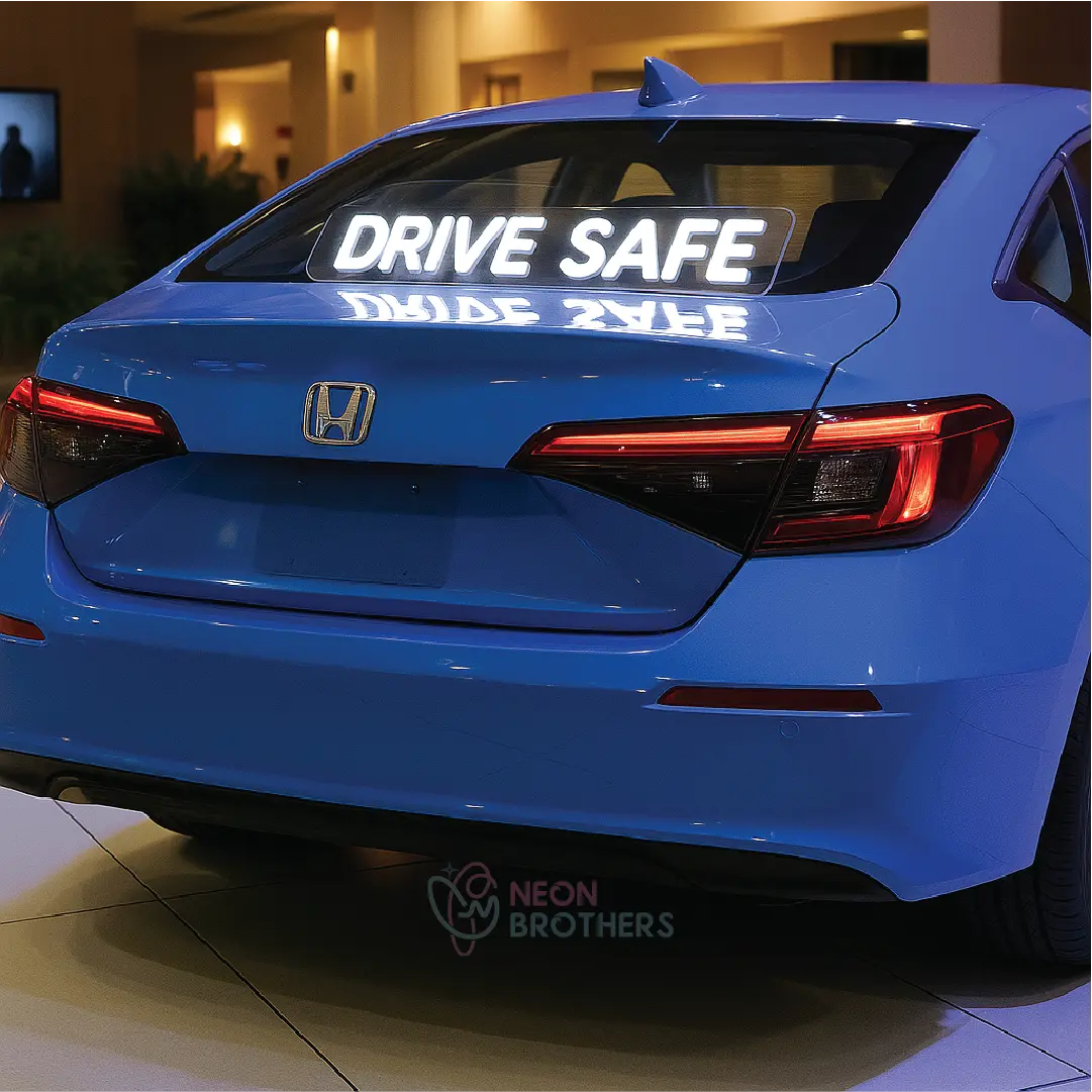 Drive Safe Car Neon Sign – Eye-Catching Safety Reminder | LED Car Decor