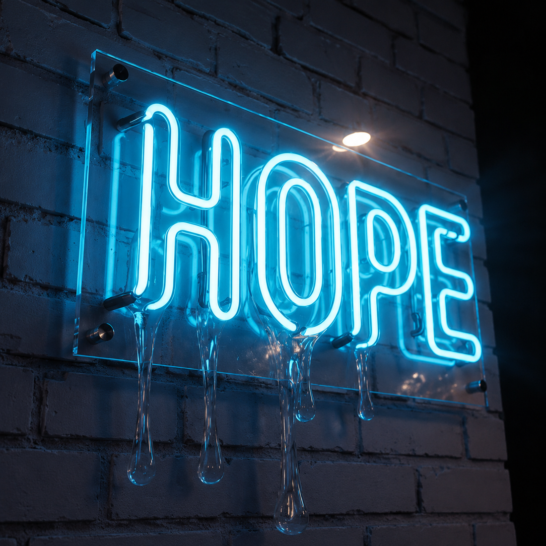 Hope LED Neon Sign – Inspirational Blue Wall Decor