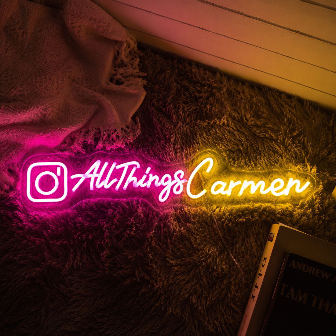 Custom Instagram Username LED Neon Sign – Social Media Business Branding