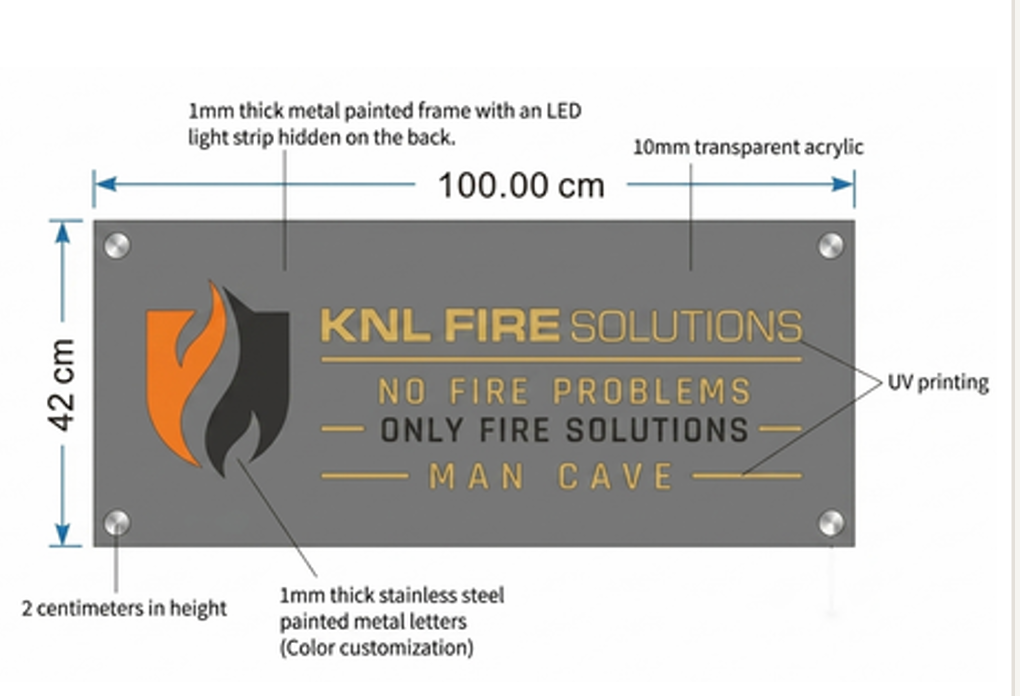 Led Backlit sign - KNL Fire Solutions