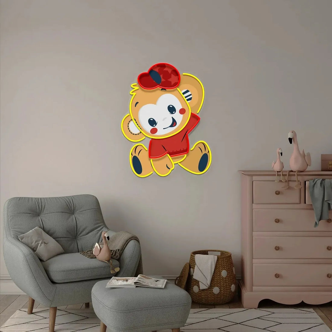 Cute Monkey Neon Sign – A Playful Glow for Kids' Rooms & Fun Spaces - Neon Brothers