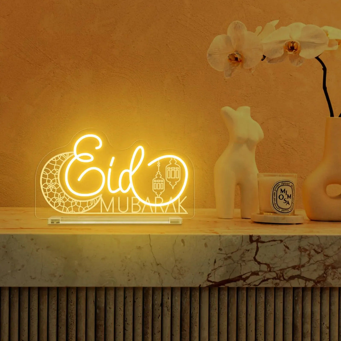 Eid Mubarak Neon Sign – Elegant Ramadan & Eid LED Party Decoration - Neon Brothers