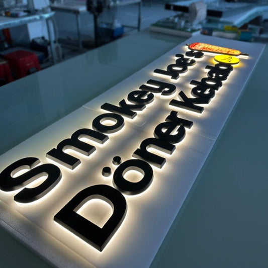 Custom 3D Acrylic Backlit Sign – LED Business Logo Sign for Shops & Restaurants