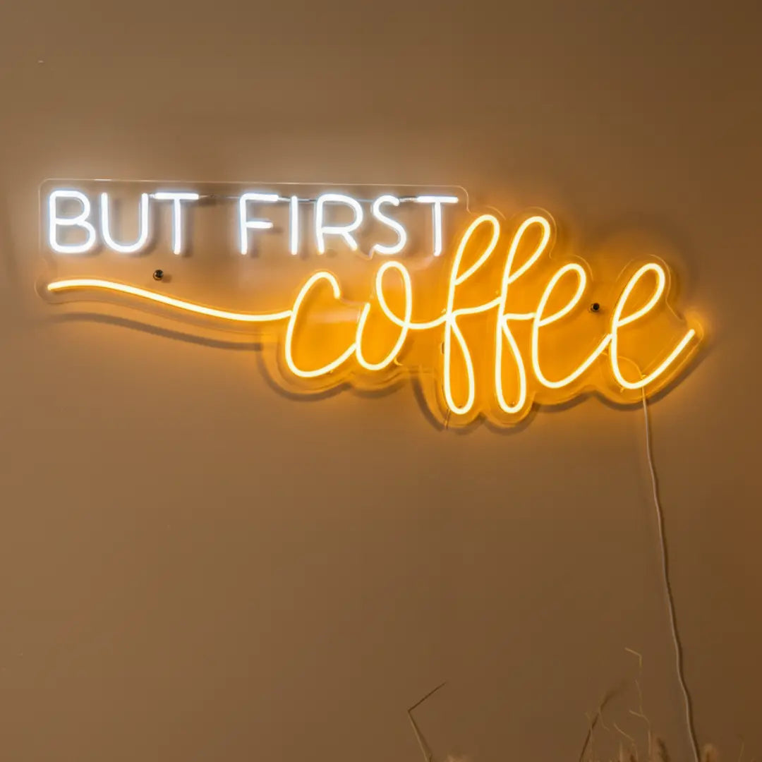But First Coffee Neon Sign – LED Wall Light for Cafés & Home Décor