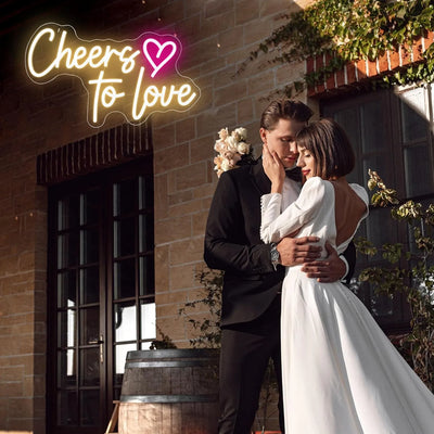 "Cheers to Love" Neon Sign - Wedding LED Gift