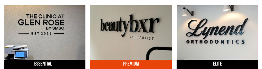 Three vinyl signs comparison showing quality differences over time - Neon Brothers