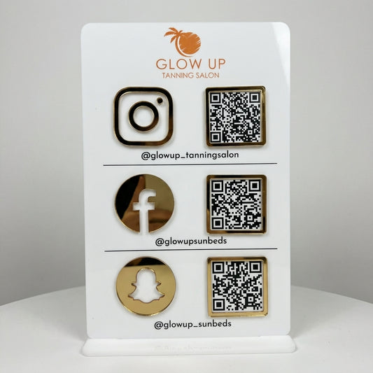 Acrylic QR Code Sign | Social Media Display | Business Counter Sign