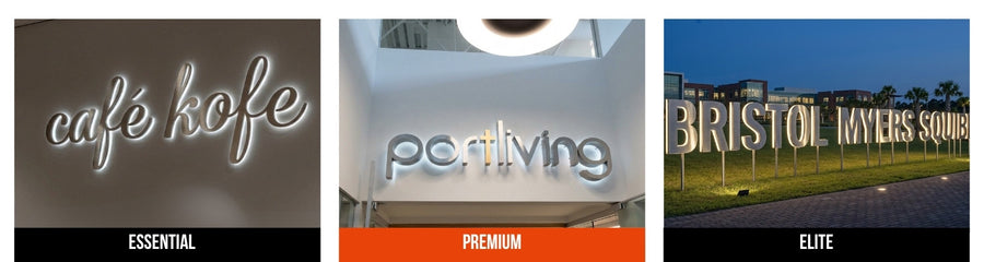 Three vinyl signs comparison showing quality differences over time - Neon Brothers