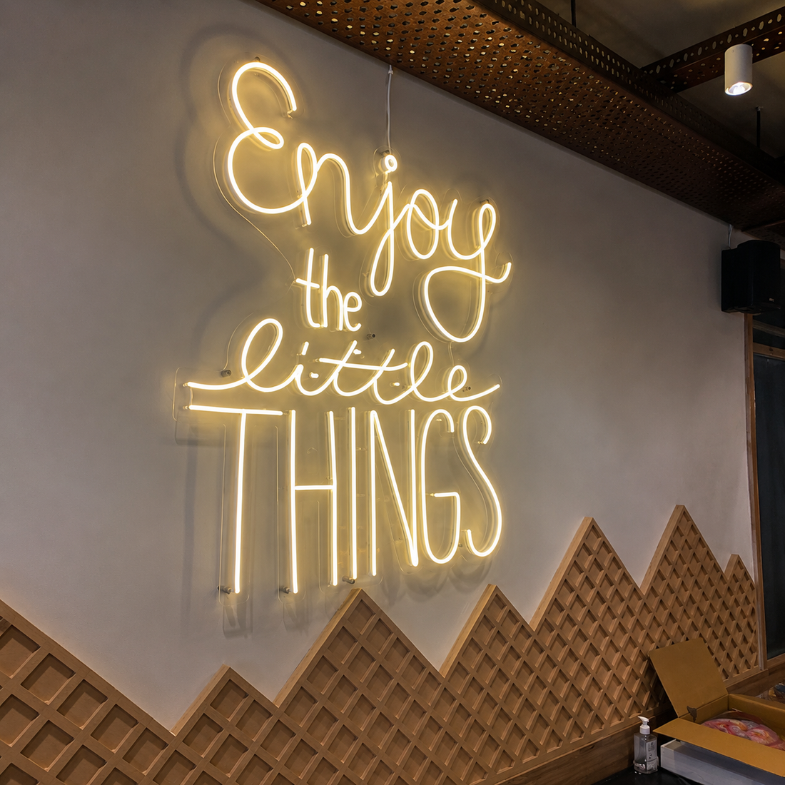 Enjoy the Little Things LED Neon Sign – Inspirational Wall Decor