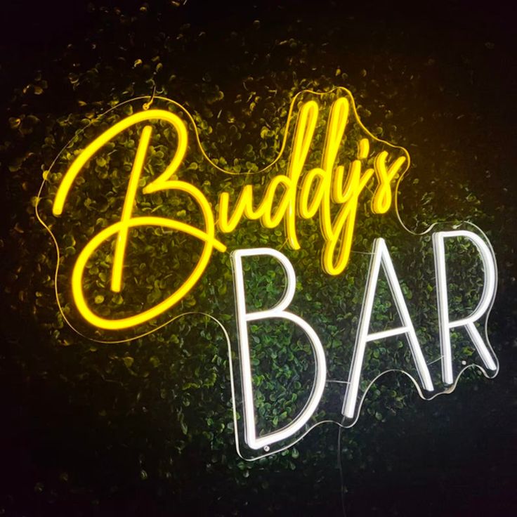 Buddy’s Bar LED Neon Sign – Premium Bar Wall Sign
