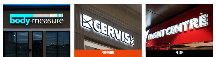 Three vinyl signs comparison showing quality differences over time - Neon Brothers