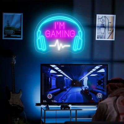 I'm Gaming' Custom Neon Gamer Tag Sign